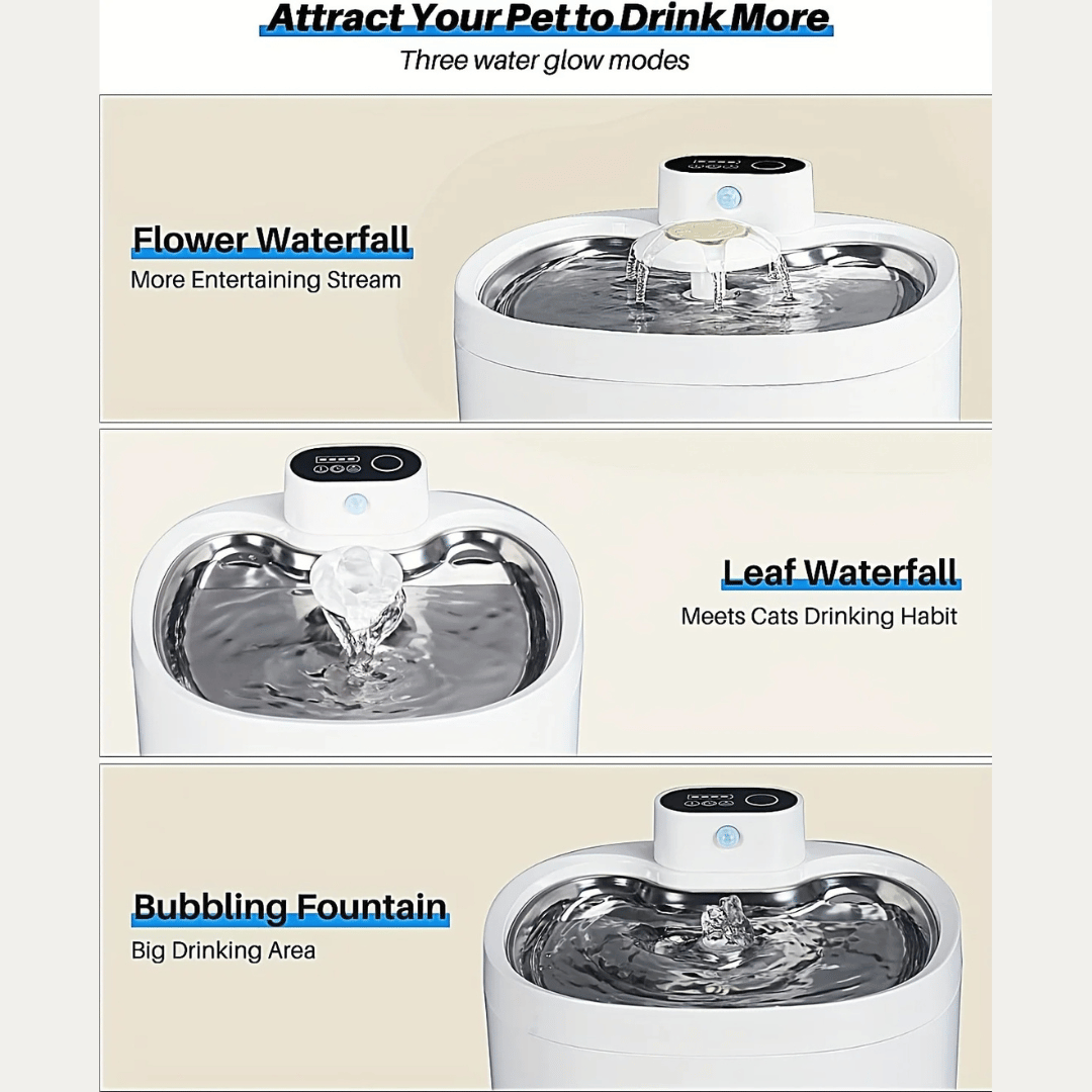 Wireless Pet Water Fountain for Fresh Flowing Drinking Water for Cats & Dogs | USB Rechargeable