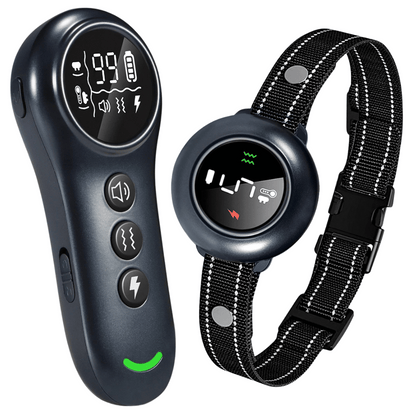 2-in-1 Automatic Anti-Bark Control & Dog Training Collar with Remote | Smart Barking Detection with Shock, Sound & Vibration