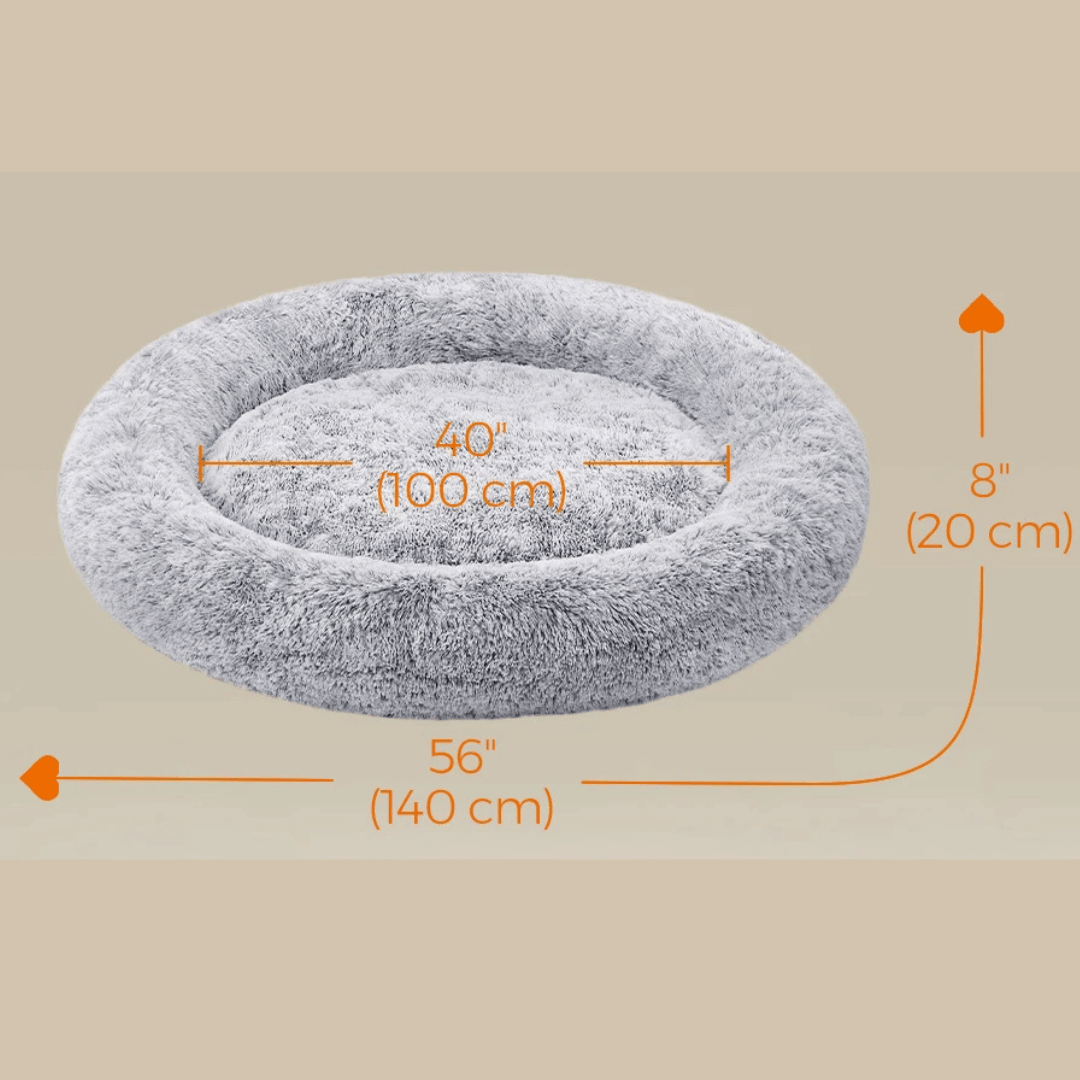 Giant 3XL Furry Plush Donut Dog Bed for Extra Large Dog Breeds with Washable Cover 6