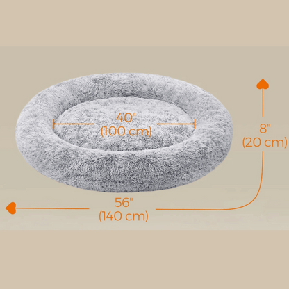 Giant 3XL Furry Plush Donut Dog Bed for Extra Large Dog Breeds with Washable Cover 6