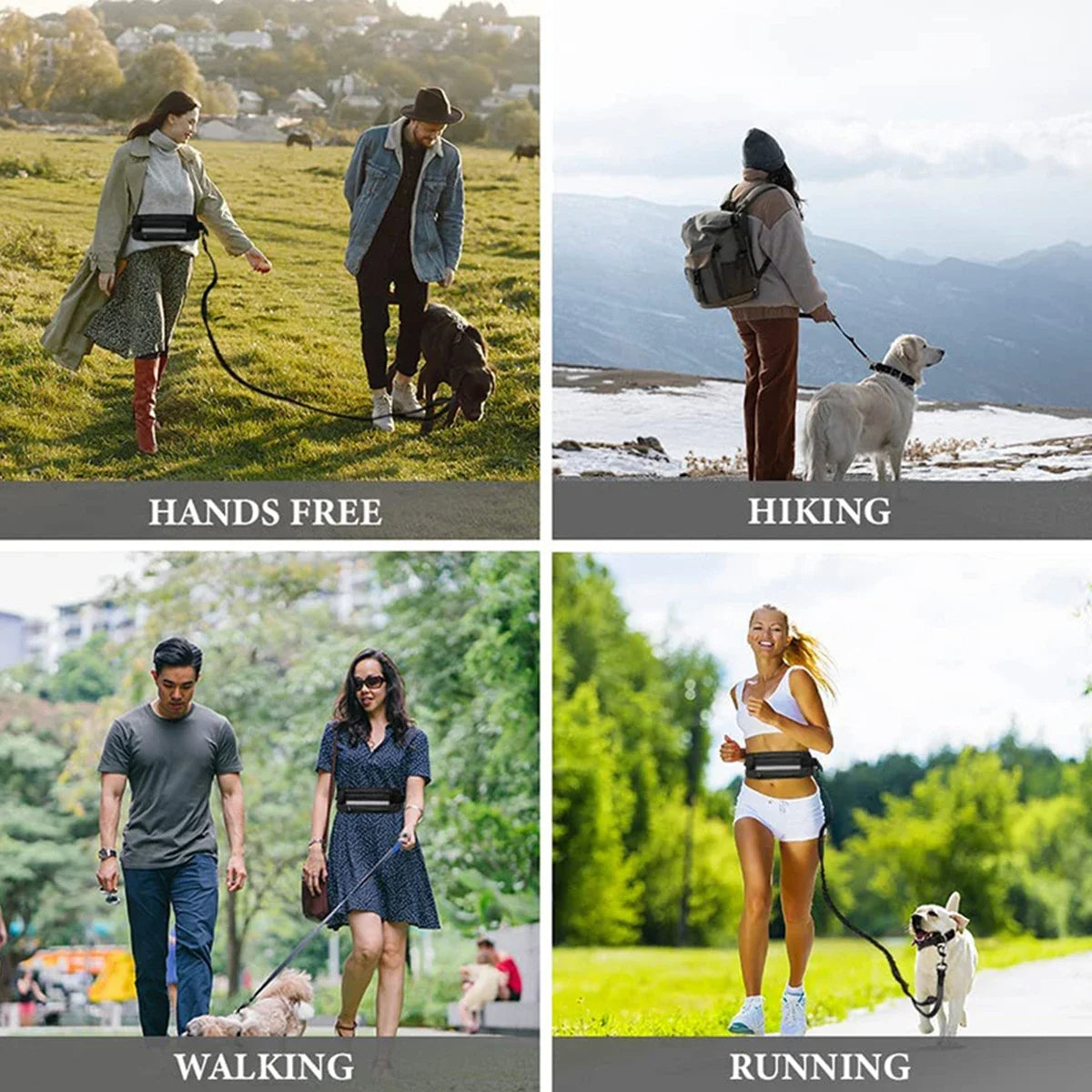 Running Dog Leash Waist Bag with Hands-Free Bungee, Bottle Holder & Secure Zips 10