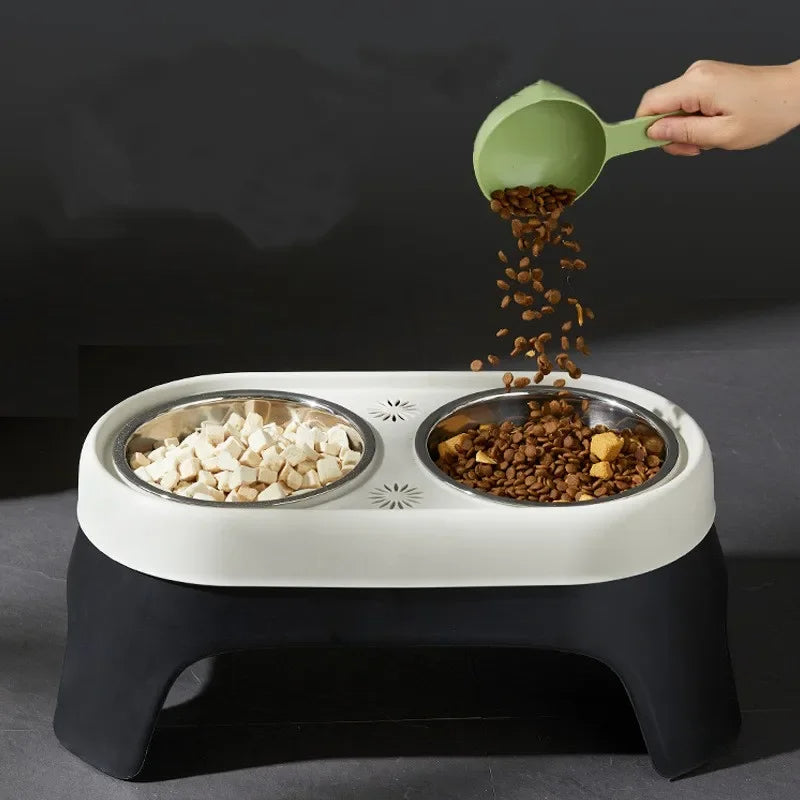 Sturdy Raised Dog Feeding Station with Stainless Steel Dog Bowls 4