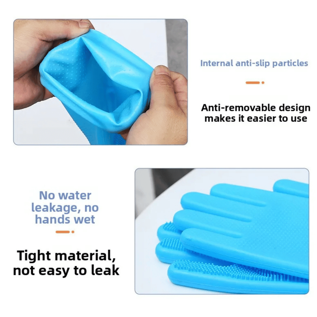 Silicone Dog Washing Gloves for Wet & Dry Bathing & Grooming