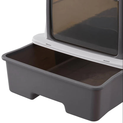 Enclosed Cat Litter Box with UV Lamp for Sterilizing & Deodorizing | Includes Tray Drawer & Scoop