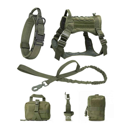 Large Dog Military-Style Dog Harness with Collar, Leash & Pouch Set | Tactical Dog Training Vest 2