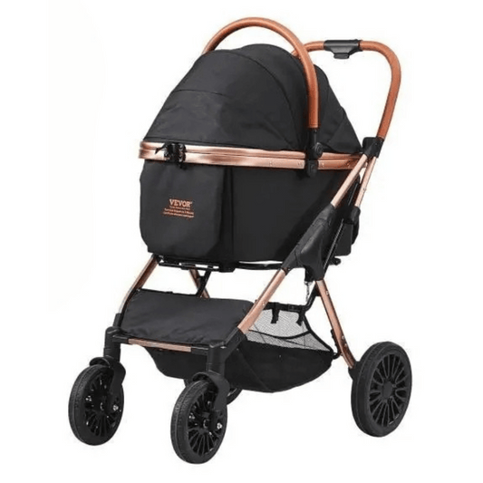 Easy-Fold Dog Stroller with Detachable Carry Basket for Small & Medium Sized Dogs 1