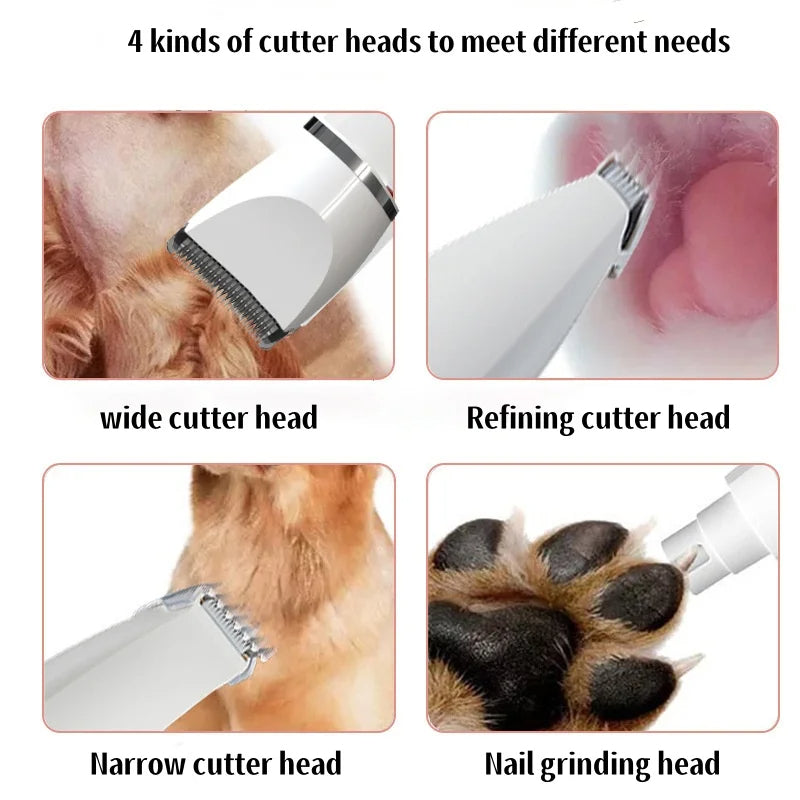 4-in-1 Low-Noise Dog Grooming Clippers with USB Rechargeable Battery 6