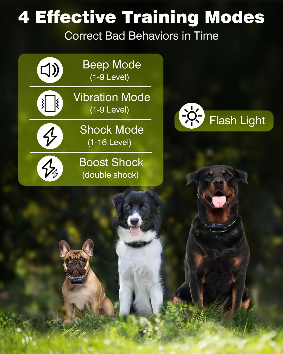 1000m Dog Shock Collar with Instant Boost | For Stubborn Dogs & Long Hair