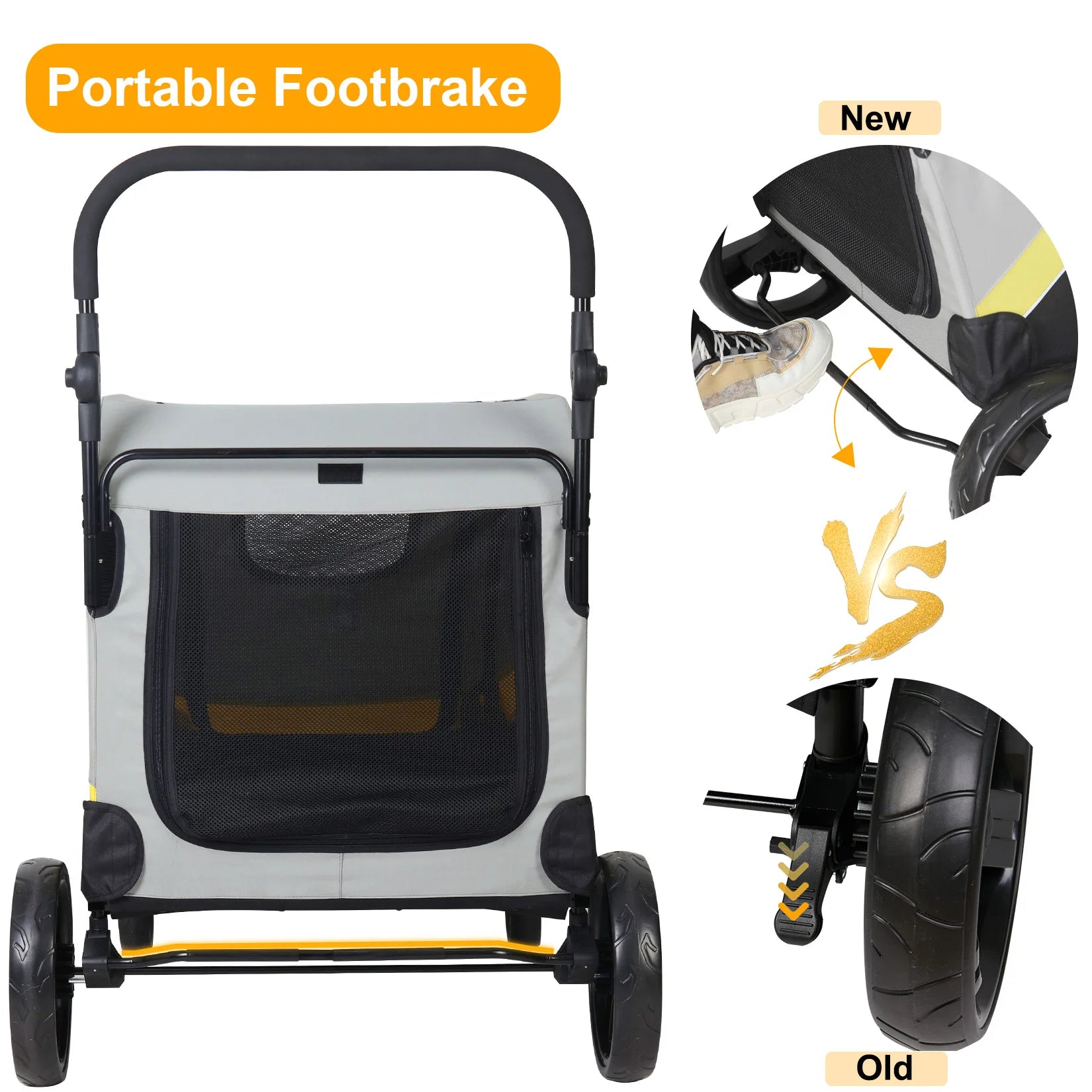 Spacious & Collapsible 4-Wheeler Dog Stroller for Large Breeds & Small Dogs 13