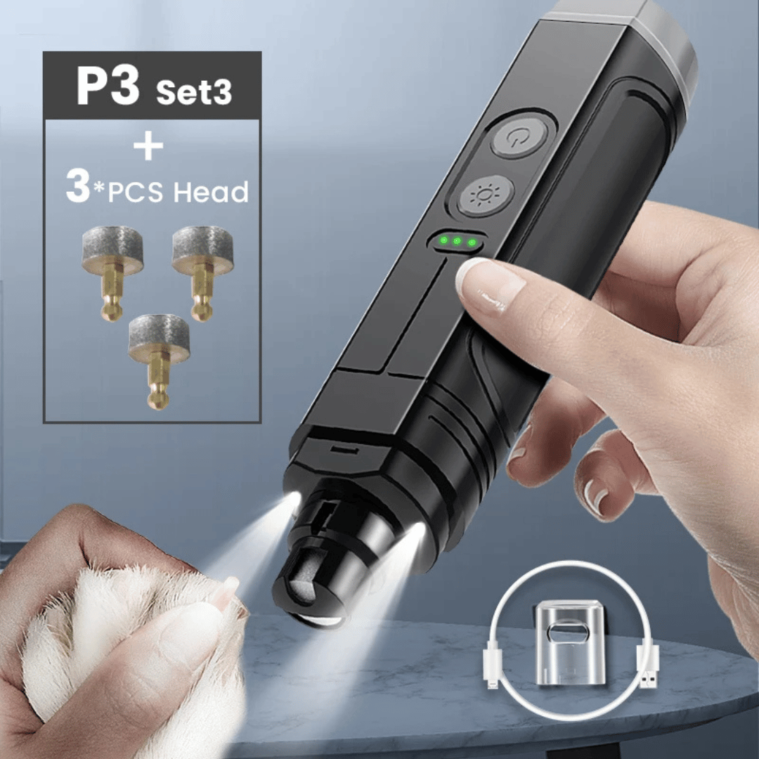 Ultra-Quiet Dog Nail Grinder with LED Lights | USB Rechargeable Nail Trimmer for Dogs 7