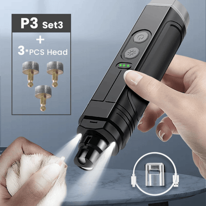 Ultra-Quiet Dog Nail Grinder with LED Lights | USB Rechargeable Nail Trimmer for Dogs 7