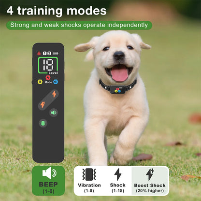 Dog Training eCollar with Slim & Simple Remote for Behaviour Control | Sound, Vibration & Boost Shock | Up to 1000m Range & Waterproof