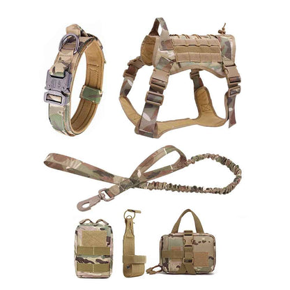 Large Dog Military-Style Dog Harness with Collar, Leash & Pouch Set | Tactical Dog Training Vest 4