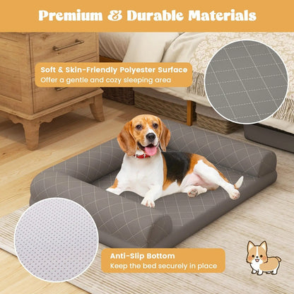 Supportive Orthopedic Dog Bed with 3-Sided Bolster 5