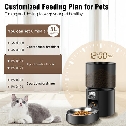 6-Meals Per Day Automatic Cat Feeder with Timer & Voice Recording 5
