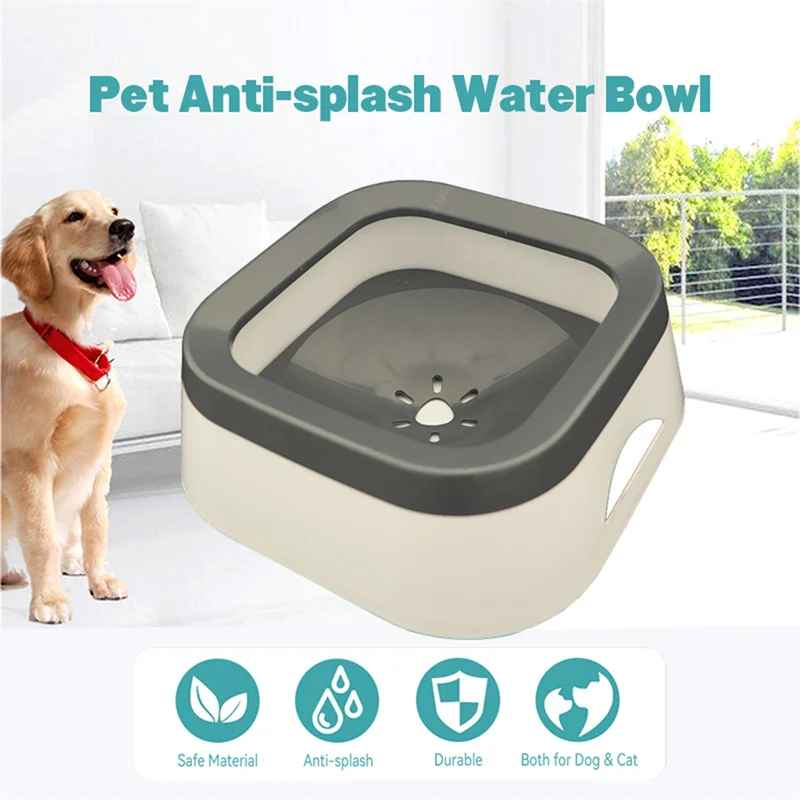 Large Anti-Splash Pet Drinking Bowl for Dogs & Cats | 1L
