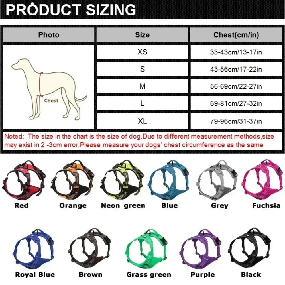 Dog Harness Training Vest with Reflective Straps, Handle & Secure Buckles 11