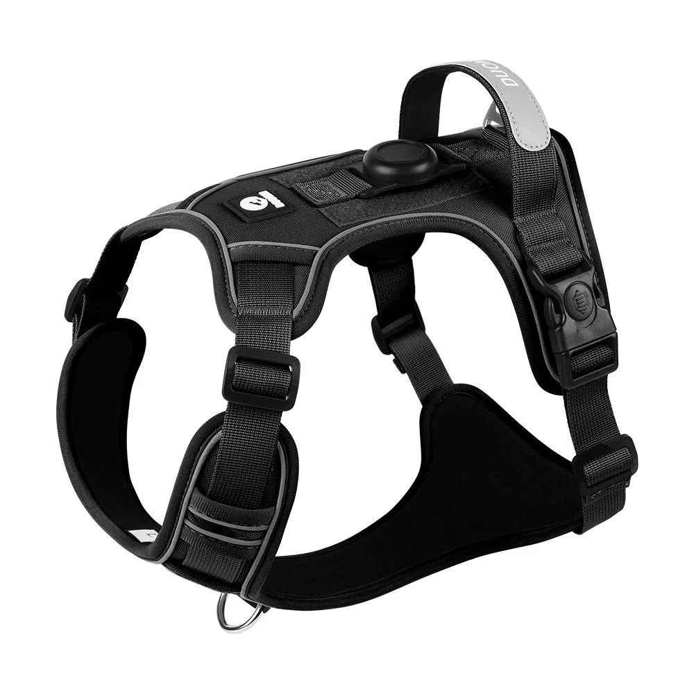 Comfortable & Reflective No-Pull Dog Harness with Strong Handle, Leash Clip & AirTag Holder