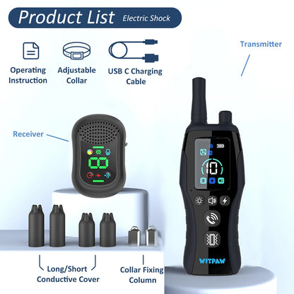 Long Distance Dog Control Collar & Remote with Voice Call, Safe Shock, Vibration & Beep Training