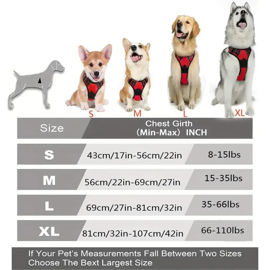 Dog Harness Training Vest with Reflective Straps, Handle & Secure Buckles 12
