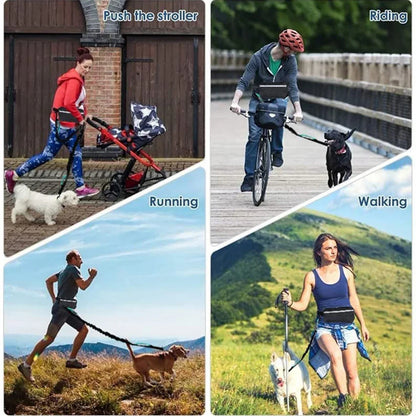 Running Dog Leash Waist Bag with Hands-Free Bungee, Bottle Holder & Secure Zips 8