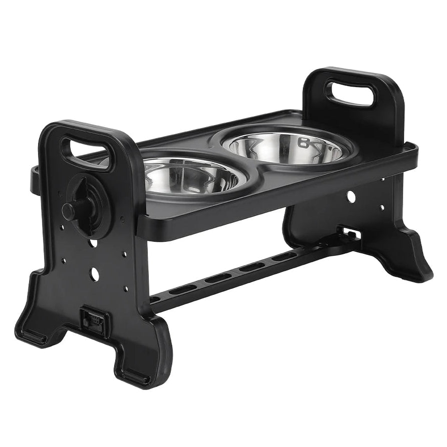 Fully Adjustable Raised Dog Feeding Station with Double Stainless Steel Dog Bowls 1