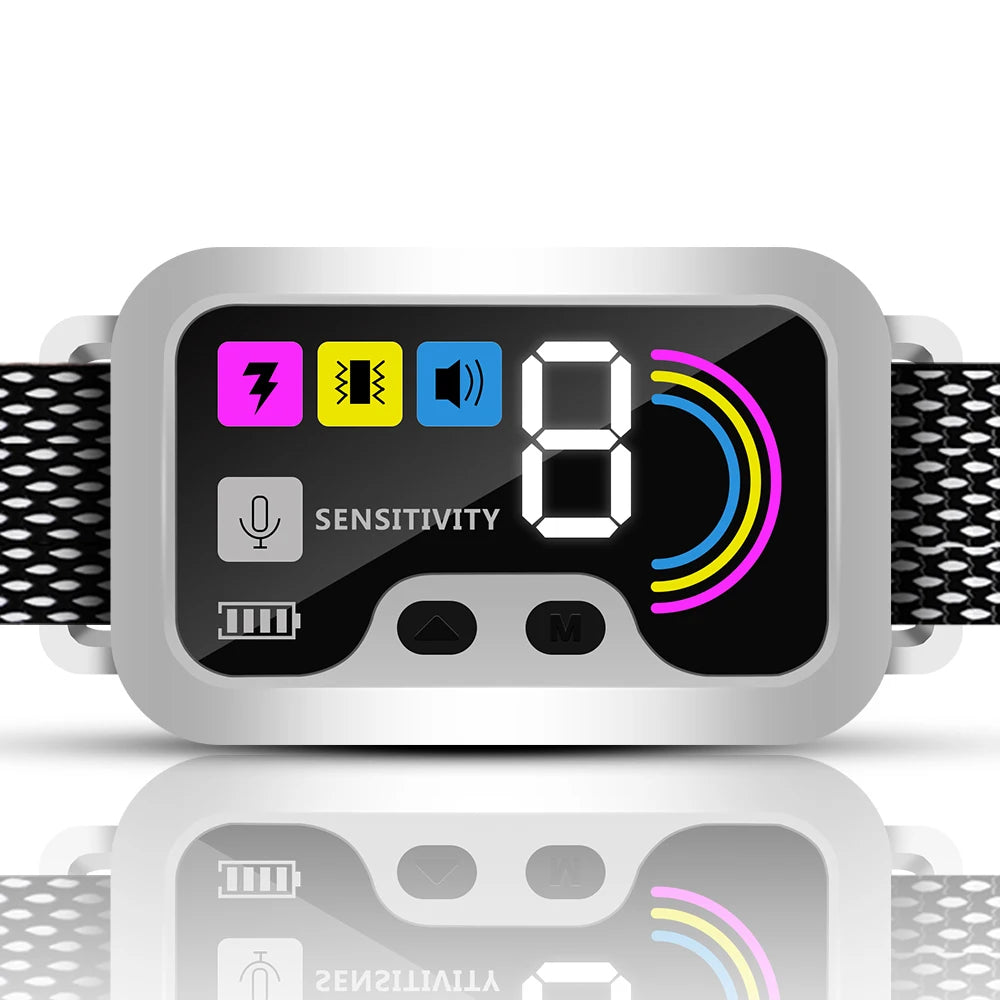 Smart Anti-Bark eCollar with Automatic Sensor | Digital Dog Bark Collar with Sound, Vibration & Shock Modes