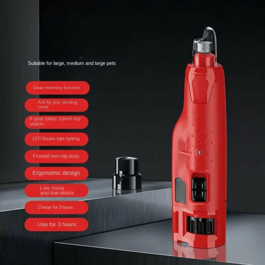 Low-Noise Dog Nail Grinder with LED Light & 6-Speed Control for Safe Claw Trimming 11