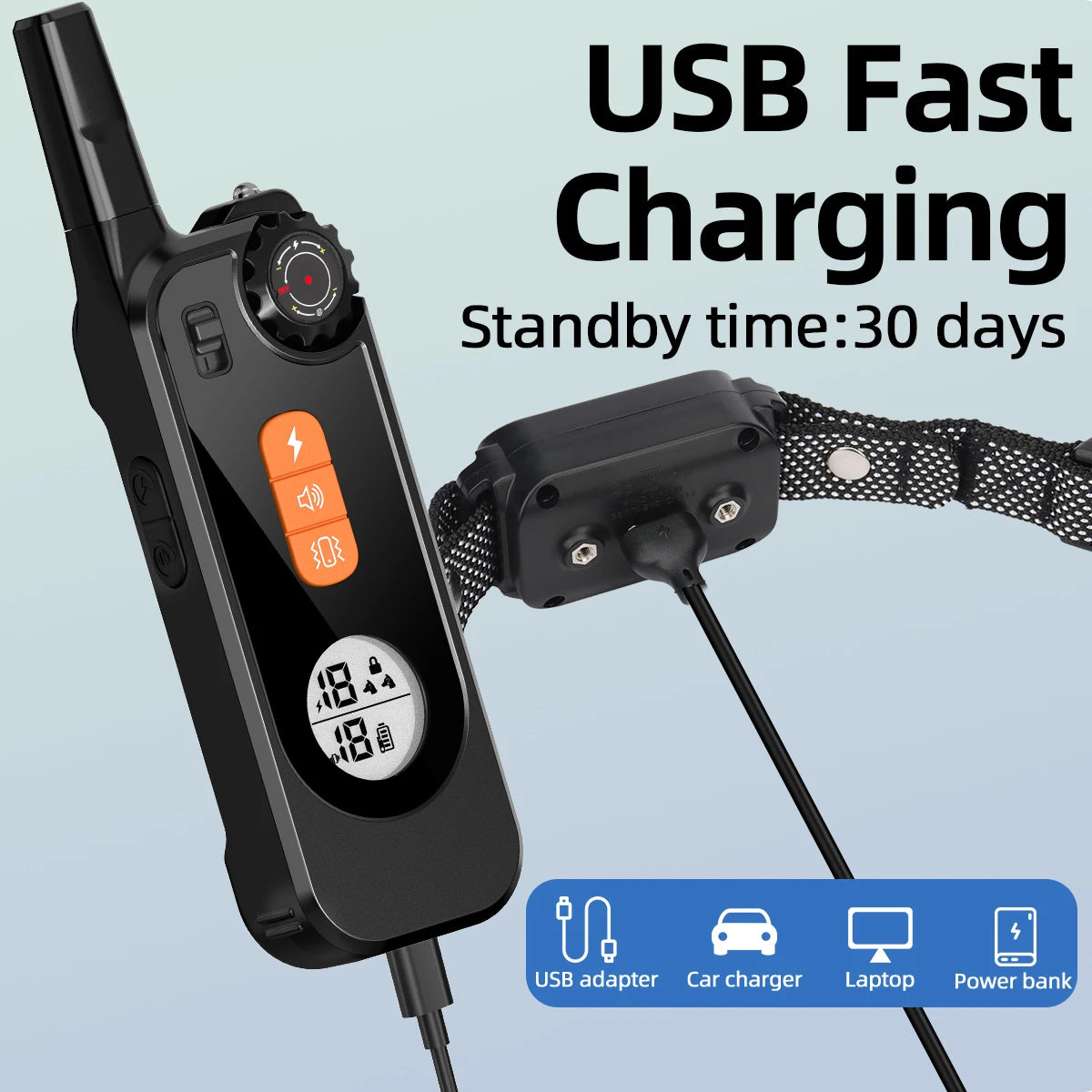 Dog Training eCollar with Remote & Flashlight for Sound, Vibration & Shock Control up to 600m | Waterproof & Night-Safe