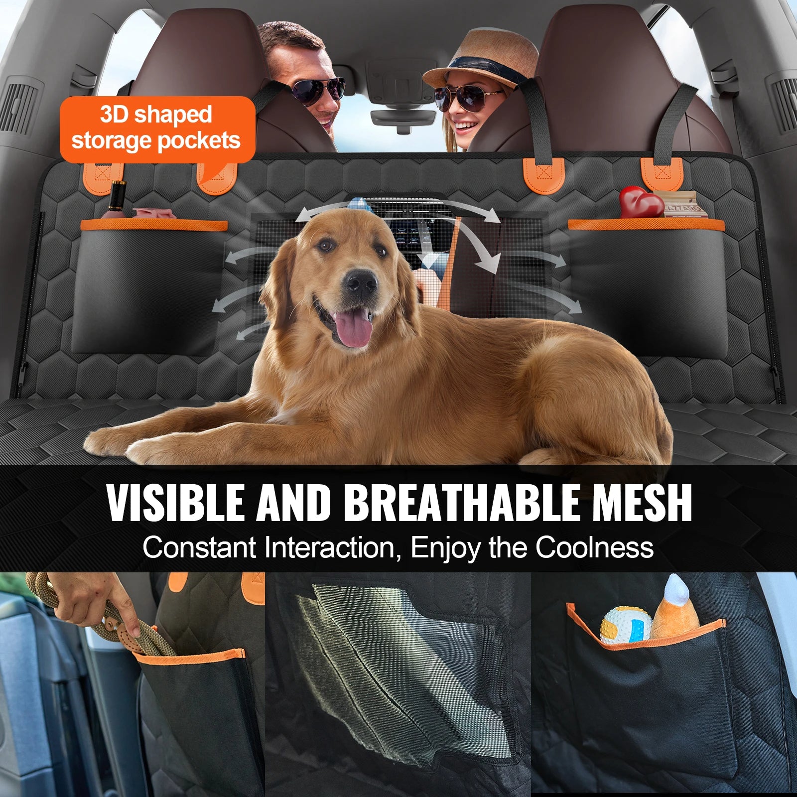 Sturdy & Extended Base Dog Car Seat Cover for Back Seats 3