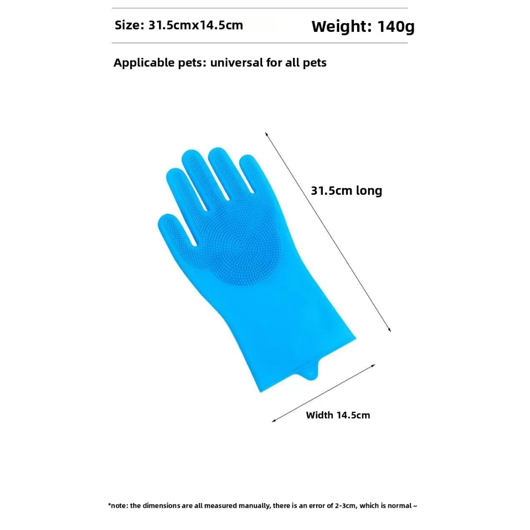 Silicone Dog Washing Gloves for Wet & Dry Bathing & Grooming