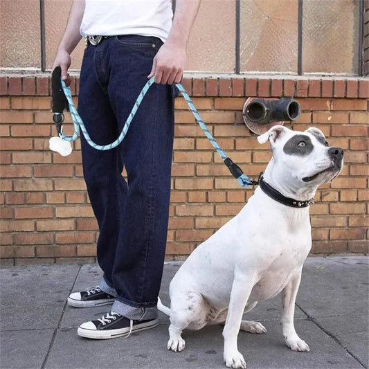 Strong Dog Lead with Comfortable Soft Handle & Reflective Rope 1