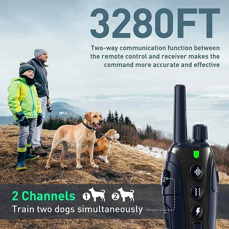 Night-Safe Flashlight Dog Training Collar & Remote Control up to 1000m