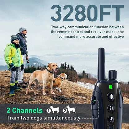 Night-Safe Flashlight Dog Training Collar & Remote Control up to 1000m
