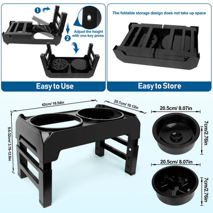 Fully Adjustable Raised Dog Feeding Station with Slow-Feeding Dog Bowls 7