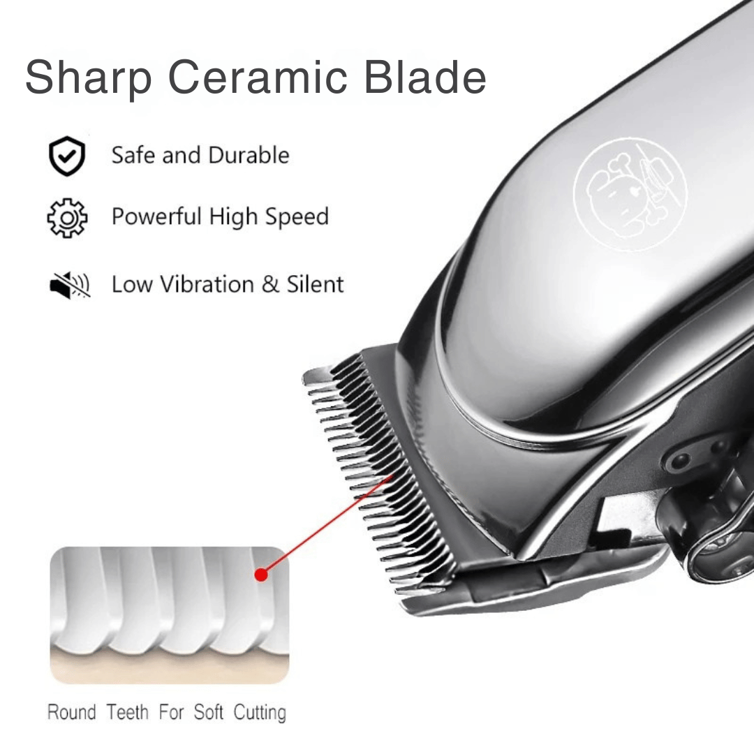 Cordless Dog Grooming Clippers Set with Adjustable Ceramic Blades & Accessories 7