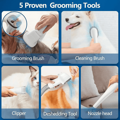 Low-Noise Dog Grooming Vacuum with Full Pet Hair Clippers & Brush Kit | Large 2.3L Capacity 7