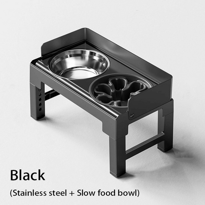 Adjustable Raised Dog Feeding Station with Stainless Steel & Slow-Feeding Bowls 7