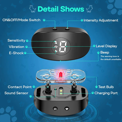 Automatic Anti-Bark Collar with No Shock & Safe-Shock Modes | USB Rechargeable & Waterproof Electric Dog Collar 6