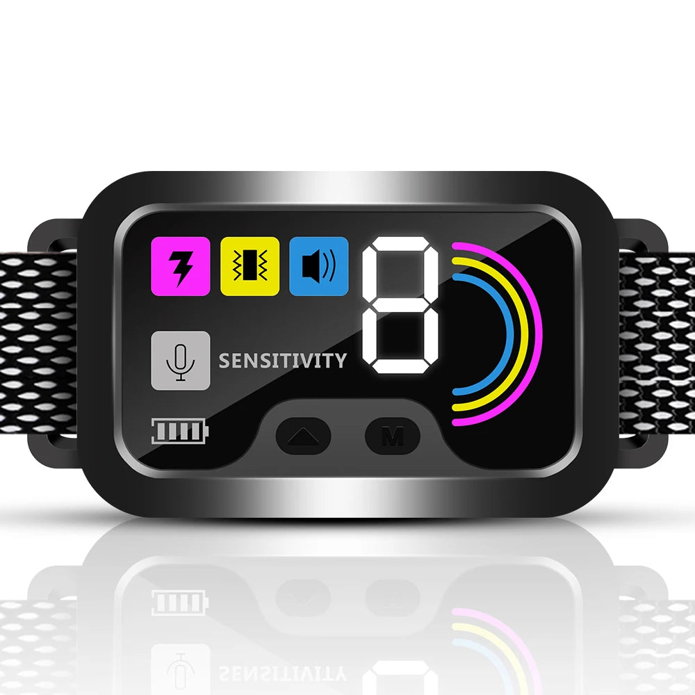 Smart Anti-Bark eCollar with Automatic Sensor | Digital Dog Bark Collar with Sound, Vibration & Shock Modes