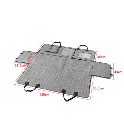 Dog Back Seat Cover | Waterproof Car Seat Protector for Dogs | Non-Slip, Side Flaps & Storage Pockets | Cars, SUVs & 4x4s