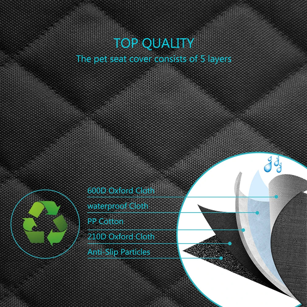 Waterproof Dog Car Seat Cover with Zipper Option for Middle Back Seat