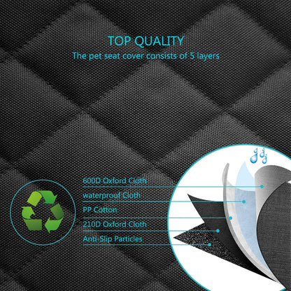 Waterproof Dog Car Seat Cover with Zipper Option for Middle Back Seat