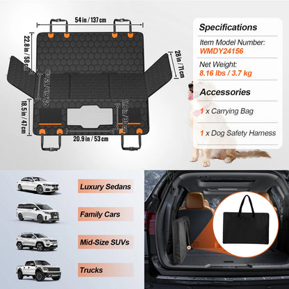Sturdy & Extended Base Dog Car Seat Cover for Back Seats