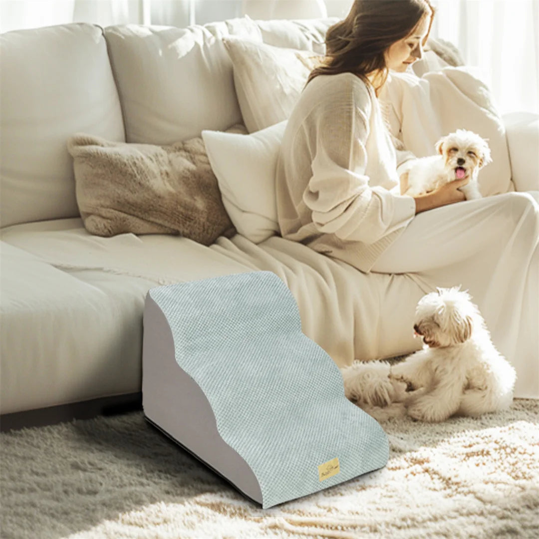 High-Density Sponge Dog Steps for Beds & Sofas with Soft & Non-Slip Washable Cover