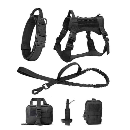 Large Dog Military-Style Dog Harness with Collar, Leash & Pouch Set | Tactical Dog Training Vest 5
