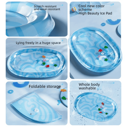 Inflatable & Water-Fillable Pet Cooling Bed with Bolstered Edges for Calming & Play 6