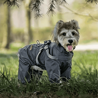 Waterproof Dog Jacket Jumpsuit with Built-In Harness