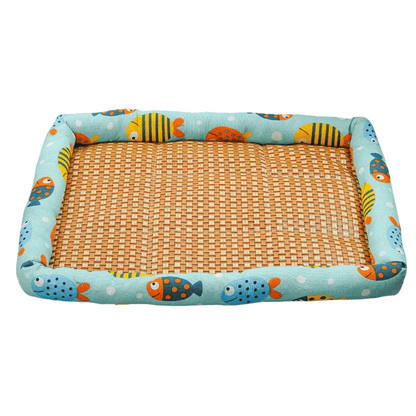 Cool-Feel Rattan Base Pet Bed for Dogs & Cats | Natural & Breathable Wicker Pet Pad 7