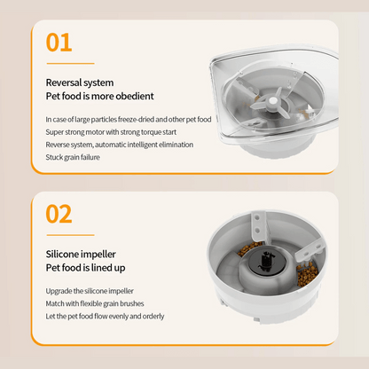 WiFi Connected Automatic Cat Feeder with Smart App Control, Stats & Voice Recorder | Up to 15 Portions / 6 Meals per Day 4